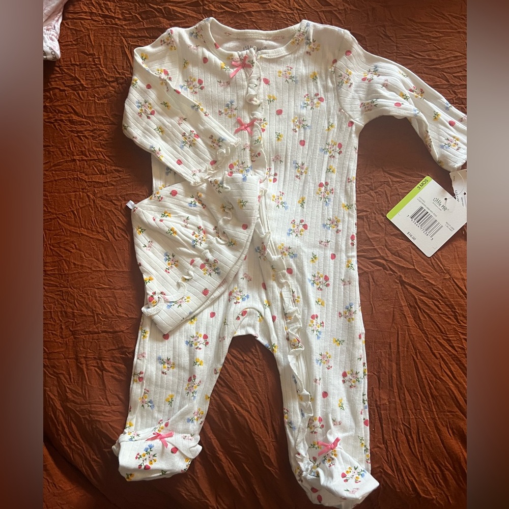 NWT Little me sleeper for baby girl 3 mos